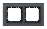 Ramka podwójna Grafitowe Szkło Szronione 4mm - R-2RGC/85/33 Sonata Prestige