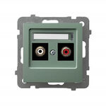 Gniazdo Cinch (RCA) podwójne Zielony mat Ospel As