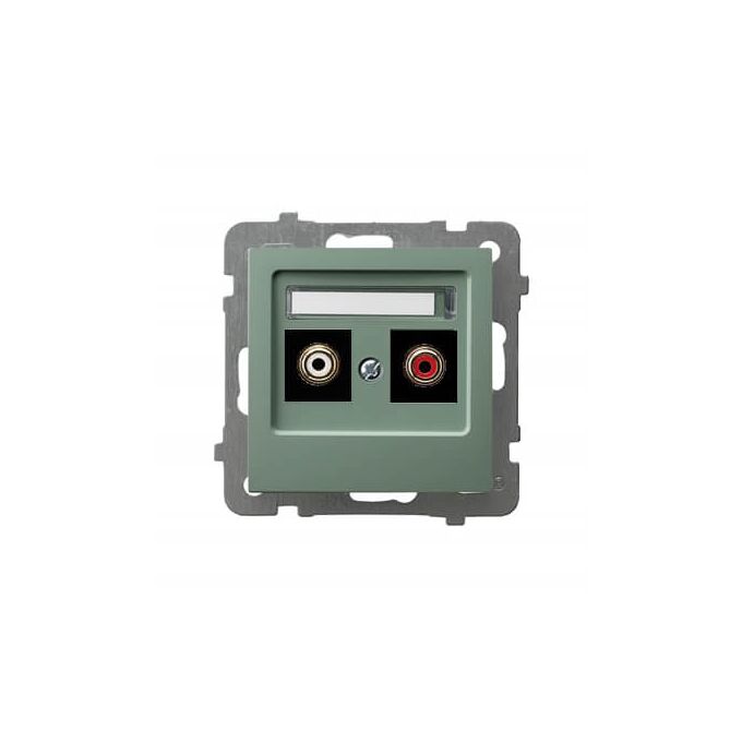 Gniazdo Cinch (RCA) podwójne Zielony mat Ospel As