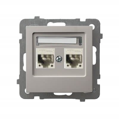 Gniazdo komputerowe podwójne RJ45, kat.5e, ekranowane Kaszmir Ospel As