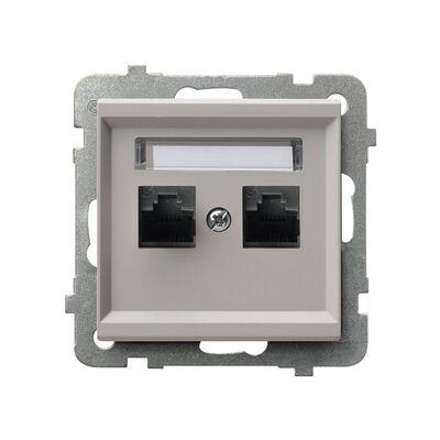 Gniazdo komputerowe podwójne RJ45, kat.6 Kaszmir Ospel Sonata