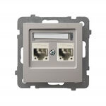Gniazdo komputerowe podwójne RJ45, kat.6, ekranowane Kaszmir Ospel As