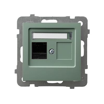 Gniazdo komputerowe pojedyncze RJ45, kat.6 Zielony mat Ospel As