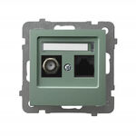 Gniazdo komputerowo-antenowe RJ45, kat.5e Zielony mat Ospel As