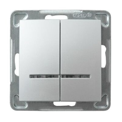 Łącznik krzyżowy podwójny z podświetleniem Srebro Impresja - ŁP-19YS/m/18