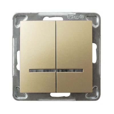 Łącznik krzyżowy podwójny z podświetleniem Złoty metalik Impresja - ŁP-19YS/m/28