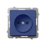 Gniazdo pojedyncze bez uziemienia Ospel Kobalt Sonata GP-1R/m/86 w kolorze kobaltowym, z metalowym mechanizmem.