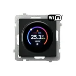 Regulator temperatury Wi-Fi Ospel Sonata RTE-1R/m/33 w kolorze czarny matowy z okrągłym wyświetlaczem pokazującym temperaturę 25.3°C i wilgotność 46%