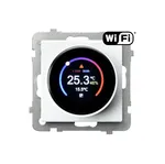 Regulator temperatury Wi-Fi Ospel Sonata RTE-1R/m/75 z wyświetlaczem pokazującym 25.3°C i 46% wilgotności.