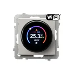 Regulator temperatury Wi-Fi Ospel Sonata RTE-1R/m/82 z wyświetlaczem pokazującym 25.3°C i 46% wilgotności.