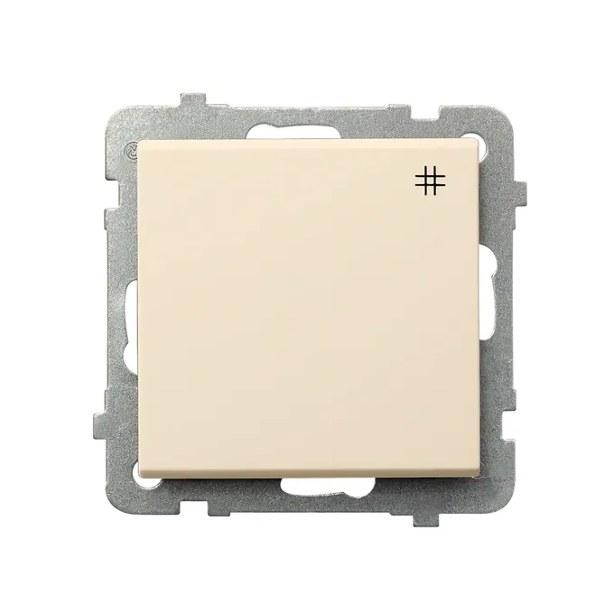 Łącznik krzyżowy Ospel Sonata Wanilia ŁP-4R/m/89 - elegancki element instalacji elektrycznej w kolorze waniliowym.