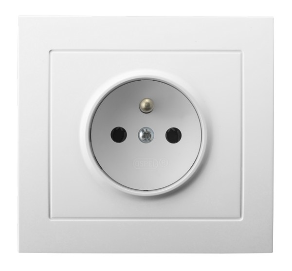 Gniazdo pojedyncze z uziemieniem Biały Kier - GP-1WZ/00