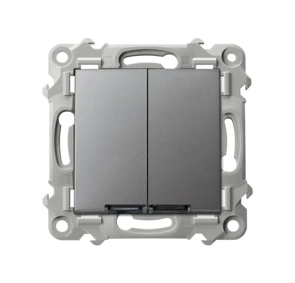 Łącznik podwójny, świecznikowy z podświetleniem Szary mat Szafir - ŁP-2ZS/m/70