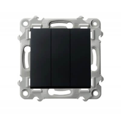 Łącznik potrójny Czarny matowy Szafir - ŁP-13Z/m/33