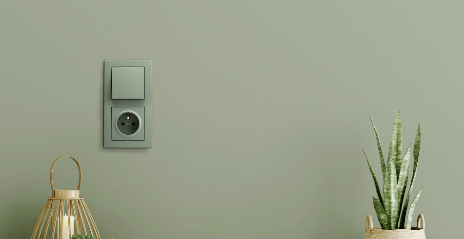 Gniazdo i łącznik w kolorze zielonego matu z serii Ospel As