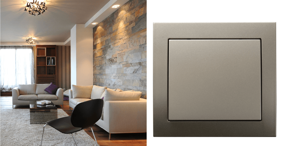 Kaszmir i zielony mat w gniazdach i łącznikach Ospel As